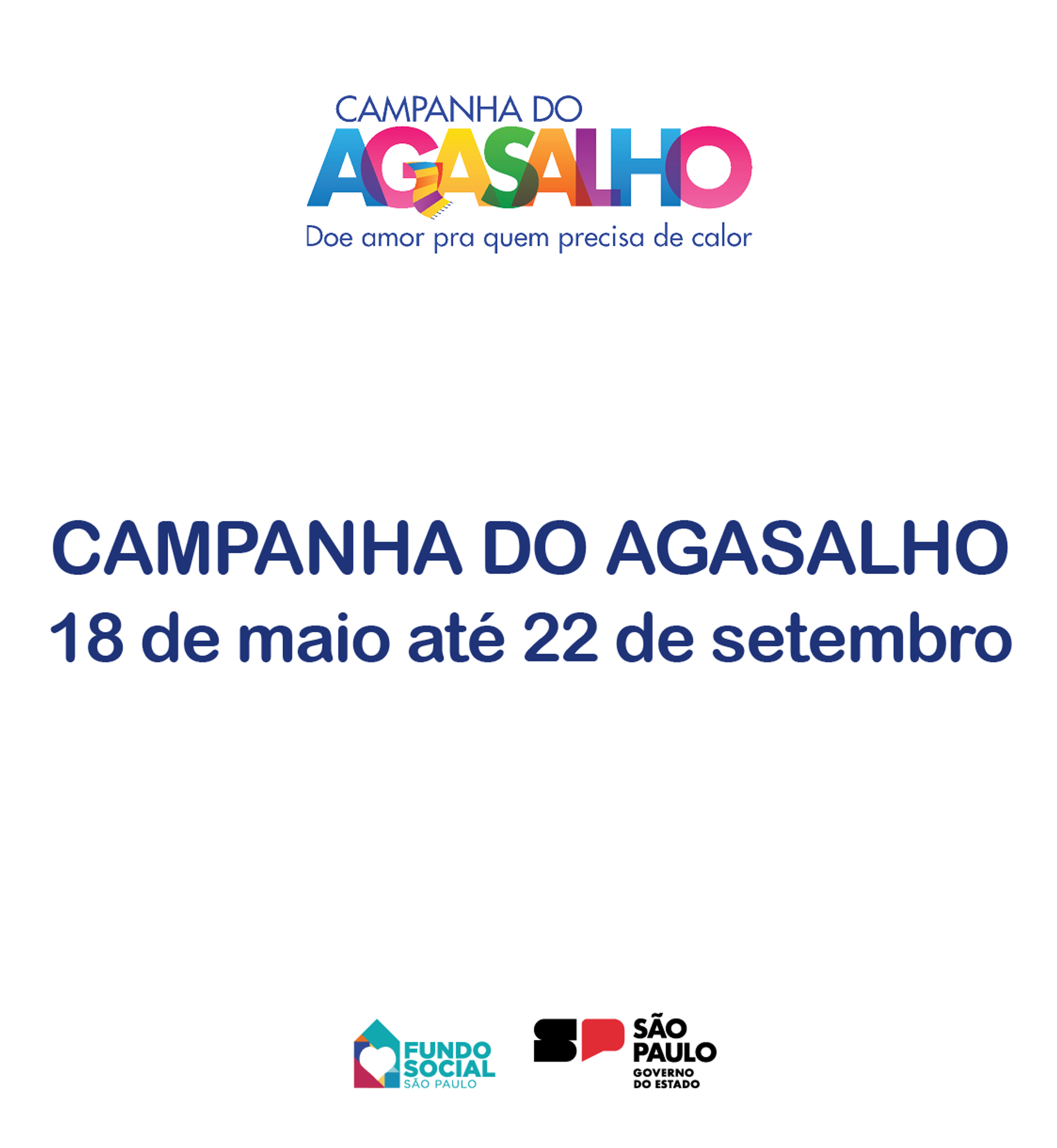 Banner Campanha do Agasalho de 18 de maio a 22 de setembro 