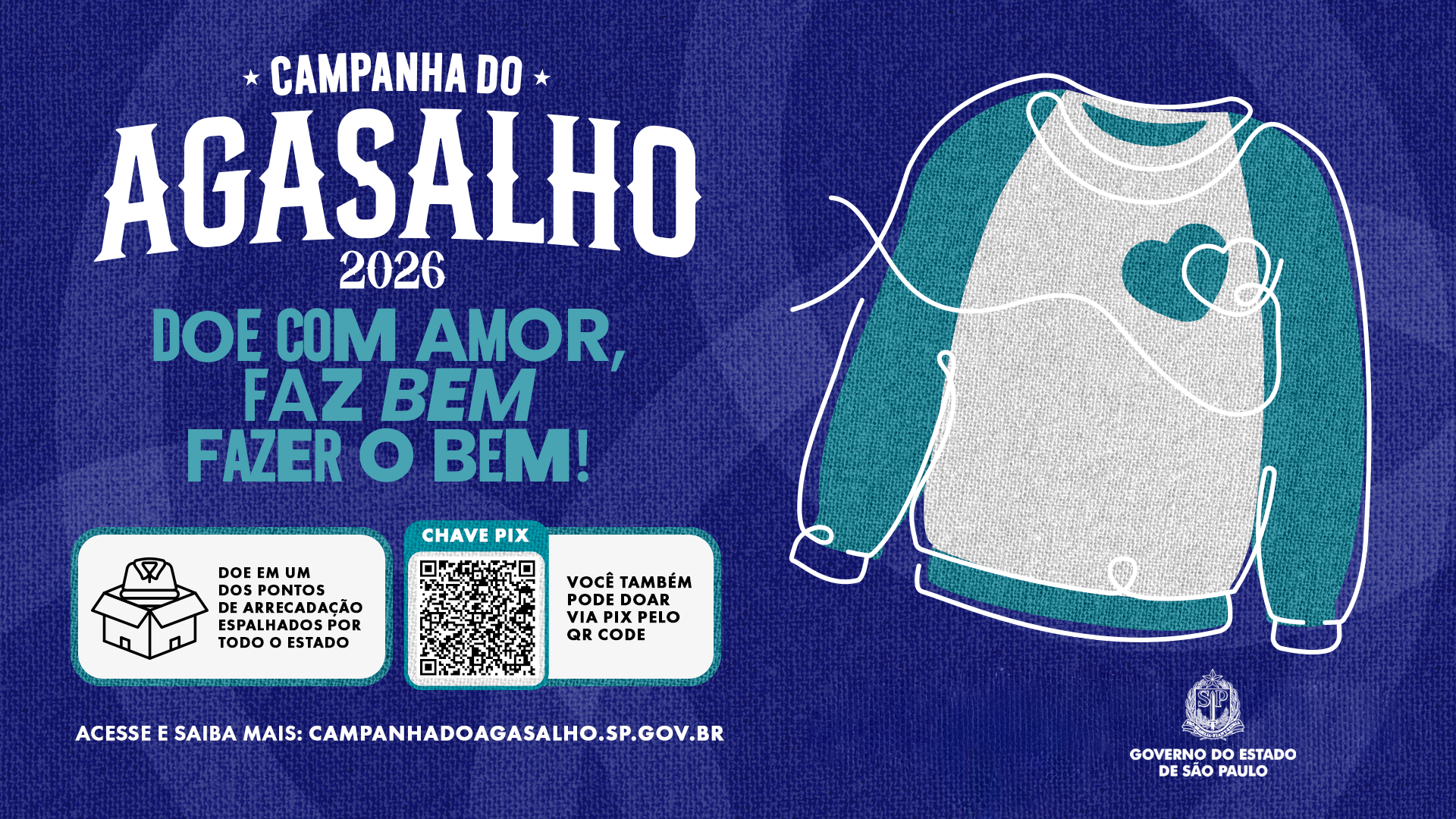 Faça uma boa ação, doe cobertores novos.