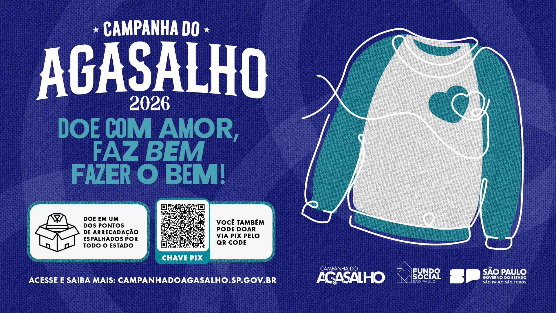 Faça uma boa ação, doe cobertores novos.