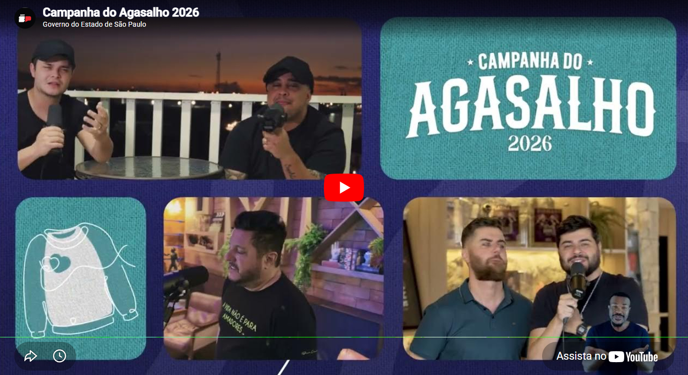 Imagem do vídeo da Campanha do Agasalho no Youtube